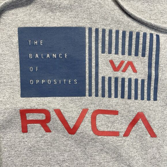 RVCA Hoodie Men’s Small Gray The Balance of Opposites Graphic - Picture 2 of 7